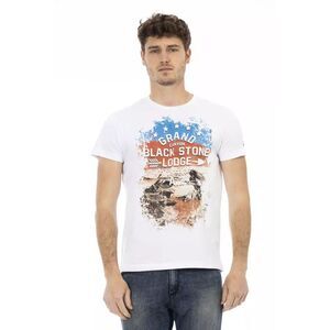 Trussardi Action Graphic Tee Grand Canyon Design Men White T-Shirts